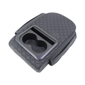 Universal Padded Armrest Add-on with Cupholders & storage (fits over existing armrest) - Black