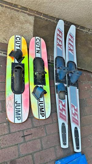 Connelly Flex 250 composite fibre water skis including the trick skis. Boots/bindings still great