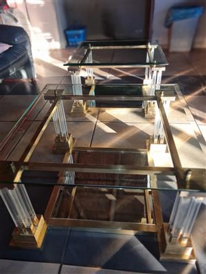Copper glass tables
