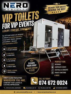 VIP events deserve VIP comfort. VIP Toilets