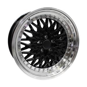 17″ TWC383 5/100 Gloss Black Machine Lip Alloy Wheels