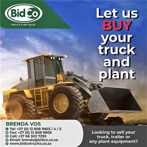 Let us buy your truck, trailer and plant equipment