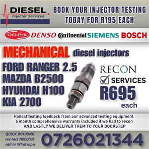 MECHANICAL Ford Ranger 2.5, Mazda B2500, Hyundai H100 and Kia 2700 diesel injectors for sale