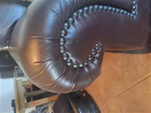 Coricraft geniune leather corner unit and 2 seater coach