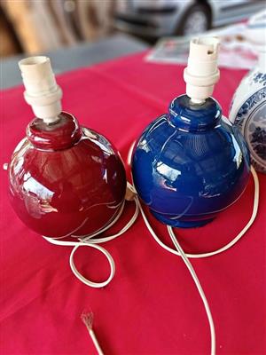 Beautiful multi coloured lamp bases without lamp shades