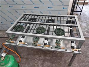 Gas boiling table/stove for large pots 6 pot . We take cards