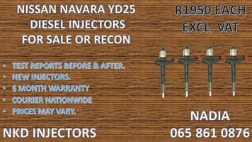 NISSAN NAVARA YD25 DENSO DIESEL INJECTORS FOR SALE OR WE RECON 