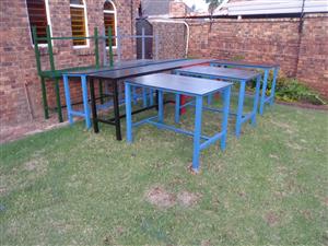 Work Benches 1,240mm long to 2,400. Solid Steel.