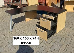 OFFICE LSHAPE DESK WITH DRAWERS