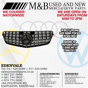 Grille GT Chrome with badge PreFace (Brand New) Suitable for Mercedes-Benz E-Class W212 2009-2013