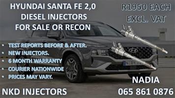 HYUNDAI SANTA FE 2,0 DIESEL INJECTORS FOR SALE. REBUILT AND TESTED