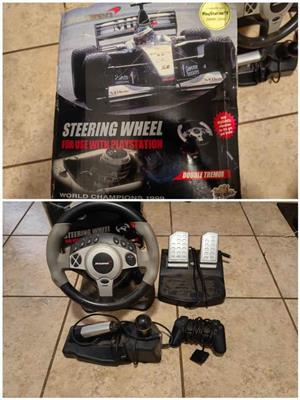 Ps2 steering, pedals, gearshifr and handbrake combo