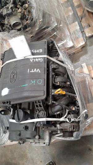 Low mileage G4LA-VVTI Engine for sale in good condition.