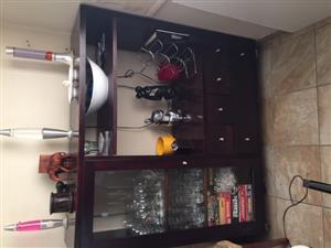 Display Cabinet Dark wood with Glass 