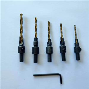 5x Piece Countersink Drill Set