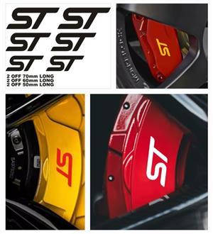 Ford ST brake caliper stickers decals sets 