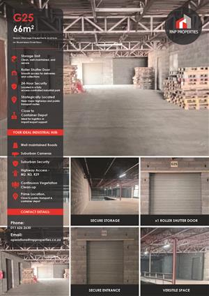 G25 – 66m² Secure Storage Unit To Let
