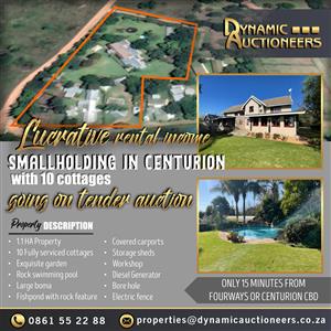 SMALLHOLDING IN CENTURION WITH 10 COTTAGES FOR SALE