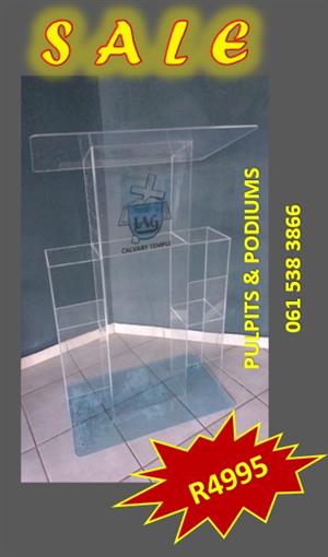 BIG SALE FOR AUGUST – CLEAR BOOKLEDGE PULPITS!!