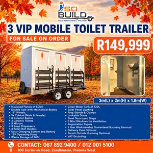 3 Vip Mobile Toilet Trailer for sale on order