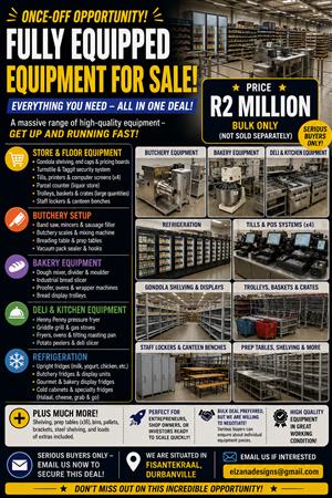 FULLY EQUIPPED SUPERMARKET EQUIPMENT FOR SALE