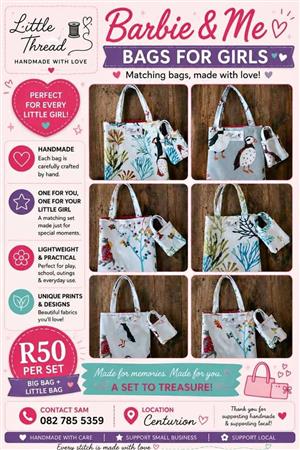 Handmade bags and Barbie Clothes