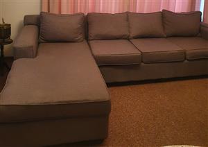 L shaped Grey Lounge Suite for sale