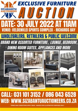 Branded House Hold Furniture on Auction this Saturday in Richards Bay