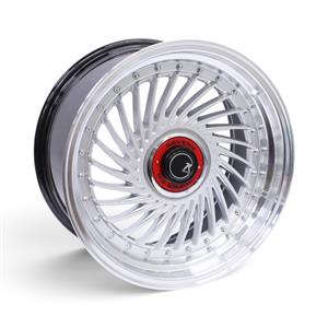 17″ CW-1213 4×100 & 5×100 Silver Machine Face with Silver Rivets Alloy Wheels