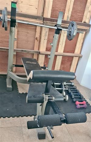 Complete Home Gym Setup - Trojan Cast Iron Weights & Dumbbells Set Montana Park