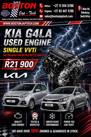 Kia G4LA Used Engine Single VVTi