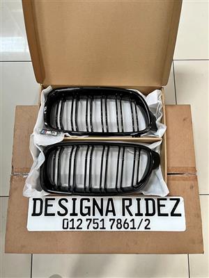 BMW F80 M3/F30 DOUBLE SLAT (GLOSS BLACK) FRONT BUMPER KIDNEY GRILL 