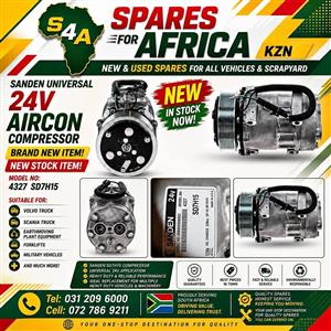 Universal SANDEN 24v Aircon compressor for Volvo / Scania trucks, earthmoving plant equipment  etc