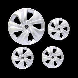 16″ Matt Silver & Carbon Fibre Look Wheel Caps (set of 4)