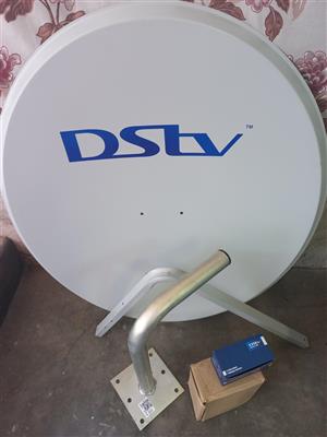 Dstv dish + brackets + smart  LNB + 9s decoder with remote n power supply