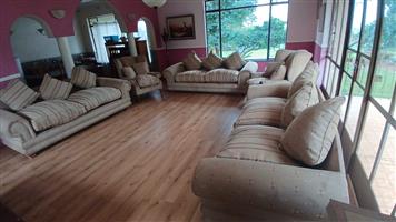 Lounge Suite 3 x 3-Seater Couches and 2 Wingbacks - Used