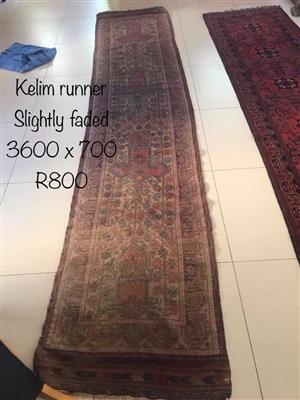 Faded Kelim runner for sale