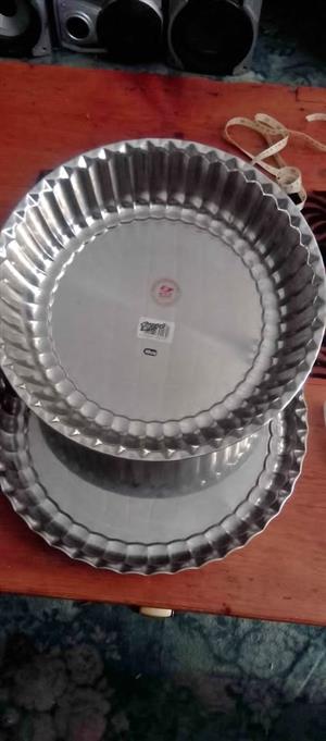 Stainless steel serving tray set