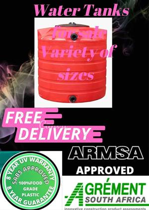 Water Tanks for sale contact meor watzup me Engela Bouwer