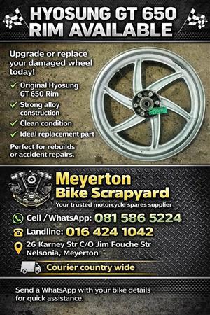 Hyosung GT 650 rim. Meyerton bike scrapyard new & secondhand spares. Andre