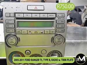 2005-2011 FORD RANGER T5, TYPE B, RADIO w. TRIM-PLATE