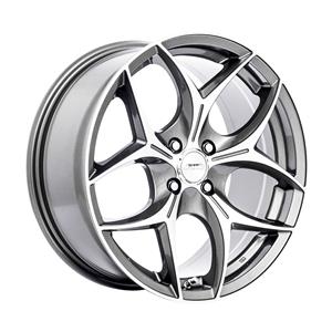 14″ A-Line Flyer 4/100 & 4/108 Gunmetal Machine Finish Alloy Wheels