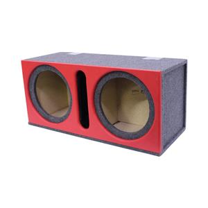 12″ Double Subwoofer Enclosure with Vinyl Trim & Slotted Port (Red)