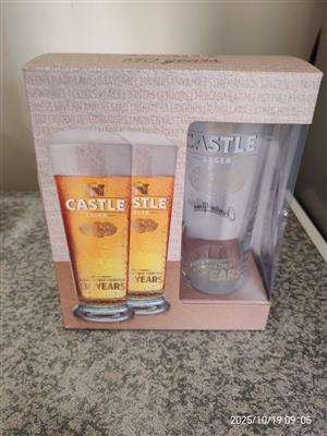 130 years Castle Lager beer glasses x 2