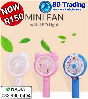 Mini Handheld Rechargeable Fan with Night Light