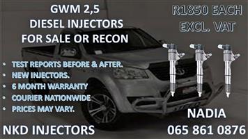 GWM 2,5 DIESEL INJECTORS FOR SALE.REBUILT AND TESTED