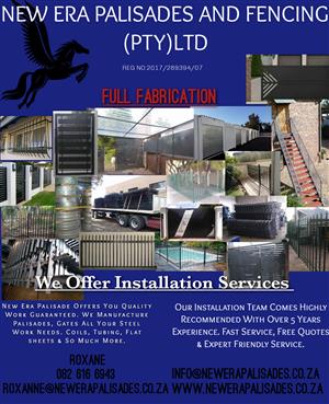 Palisade fencing steel work and installation 
