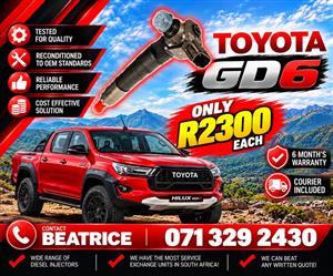 TOYOTA GD6 2.4 INJECTORS FOR SALE WITH WARRANTY 