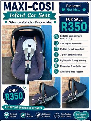 Two maxi cosi infant car seat carry for sale 