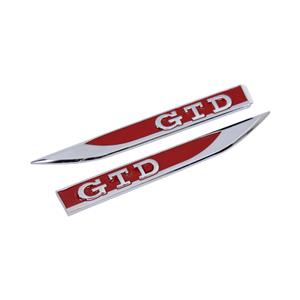 GTi Fender Badges - Chrome & Red (14×1.5cm)